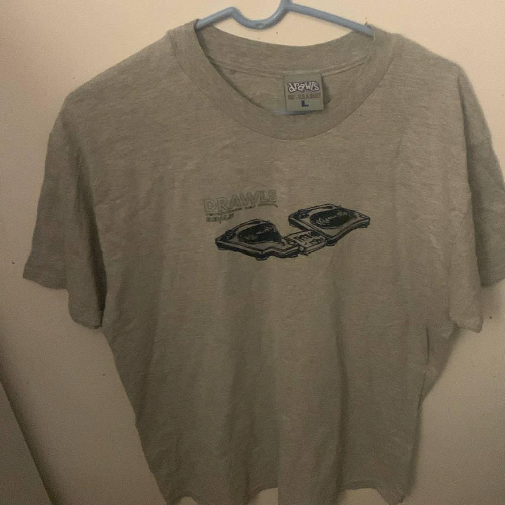 Super Dope Grey Drawls USA Made Vinyl DJ 100% heavy cotton tshirt SZ Large 🔥🔥🔥
